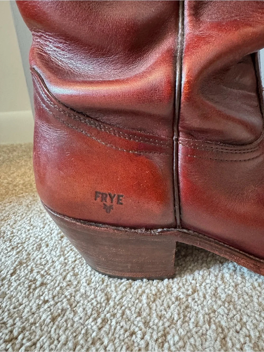 Frye Men’s Burgundy Lace Up Western Boots